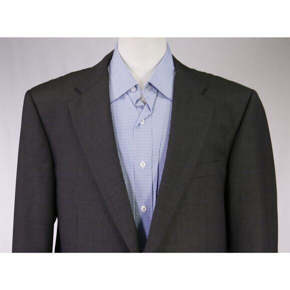 Hickey Freeman Dark Green Blue Plaid 2-Btn Wool Blazer Jacket 43L - Picture 3 of 8